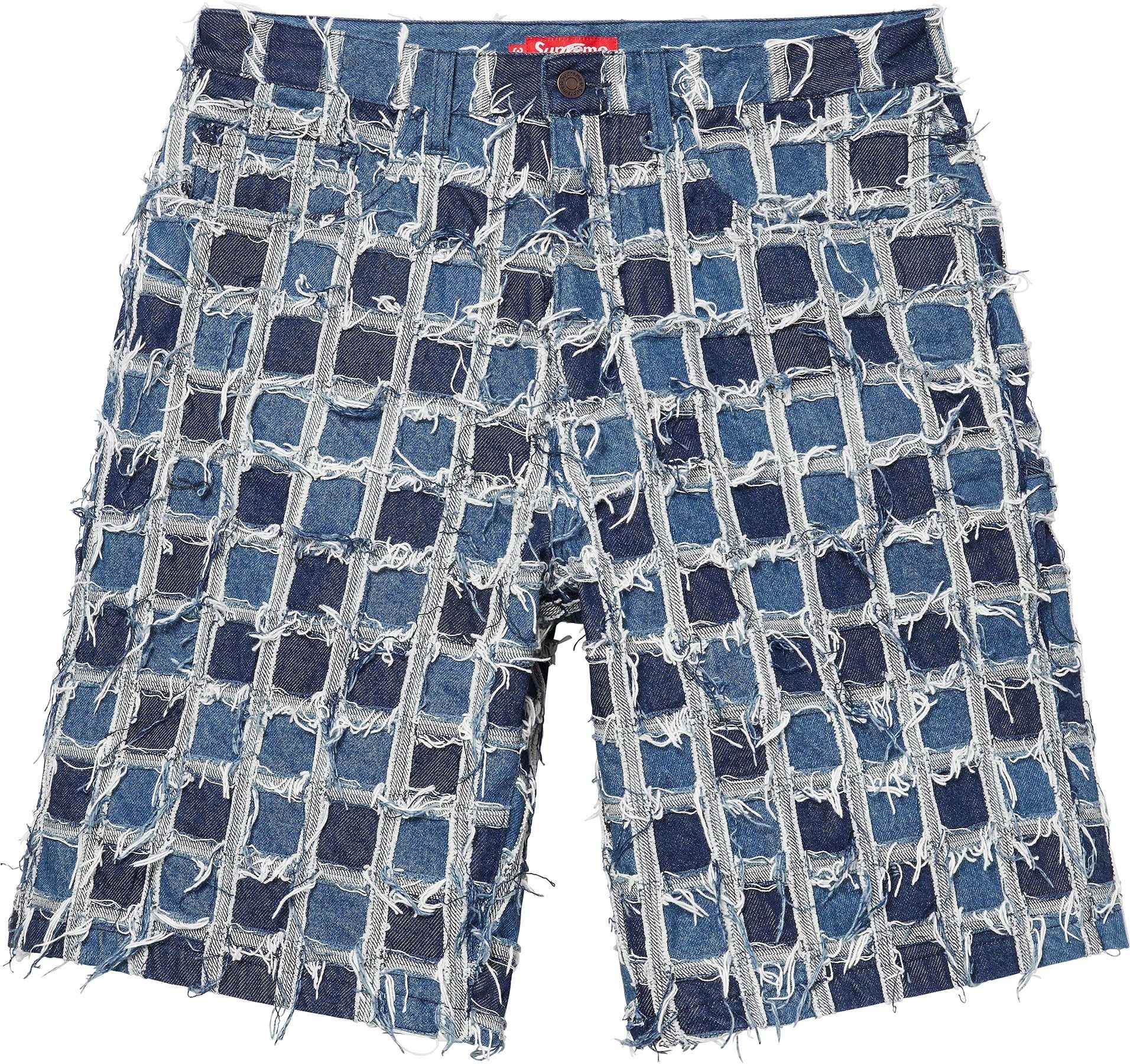 Frayed Patchwork Baggy Denim Short view 12